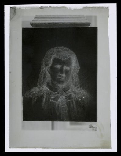 Photographic reproduction of a painted portrait of an unknown woman