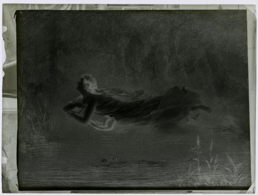 Photographic reproduction of a painting depicting an Angel with a Lute