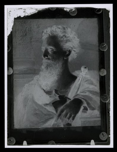 Photographic reproduction of a painted self-portrait