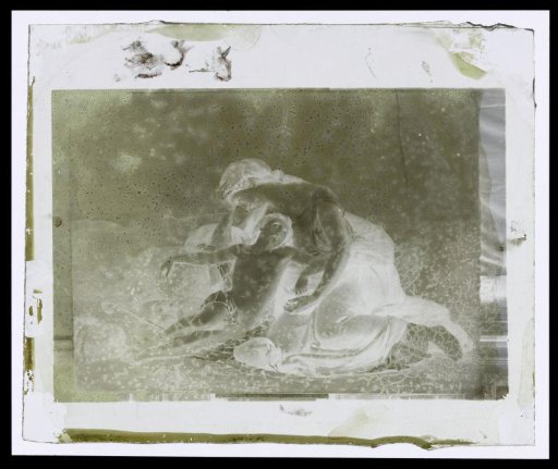 Photographic reproduction of a painting of a mother with child