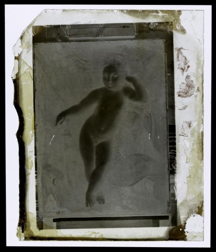 Photographic reproduction of a painting of a nude child