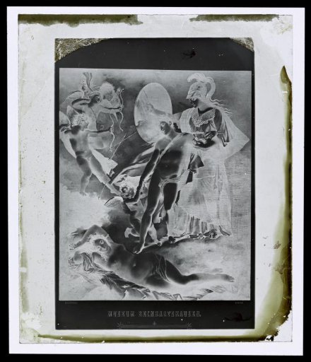 Photographic reproduction of a painting with allegorical representations from the collection of Marianne of Orange-Nassau in Schloss Reinhartshausen