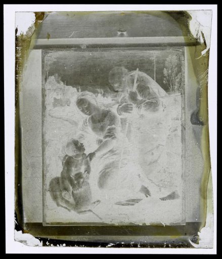 Photographic reproduction of a painting of the Holy Family with a Lamb, by Raphael