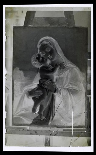 Photographic reproduction of a painting of Mary with the Christ Child
