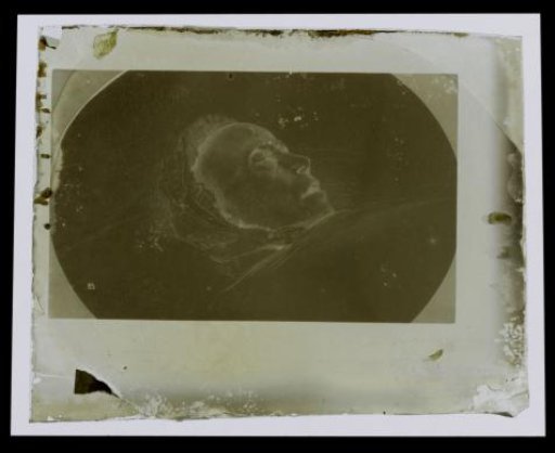 Photographic reproduction of a drawn post-mortem portrait of an unknown woman