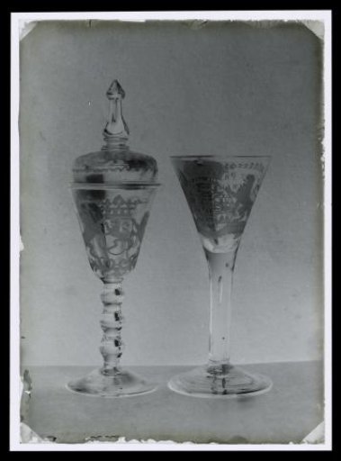 Two decorated drinking glasses