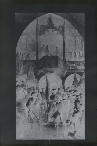 Photographic Reproduction of the Painting of the Entry of Governor Matthias of Austria into Brussels, by Laurens Lodewijk Kleijn