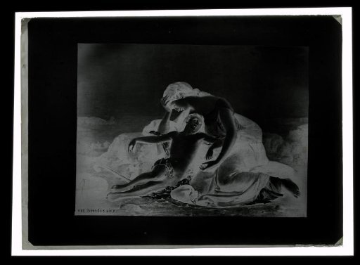 Photographic Reproduction of a Painting of a Woman with a Boy, by Laurens Lodewijk Kleijn