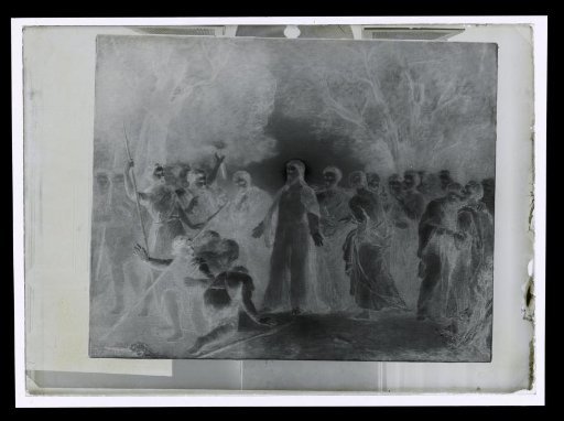 Photographic Reproduction of a Painting of Christ in a Forest, by Laurens Lodewijk Kleijn