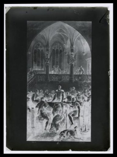 Photographic reproduction of a painting of the meeting in Hoogstraten in March 1566, by Laurens Lodewijk Kleijn