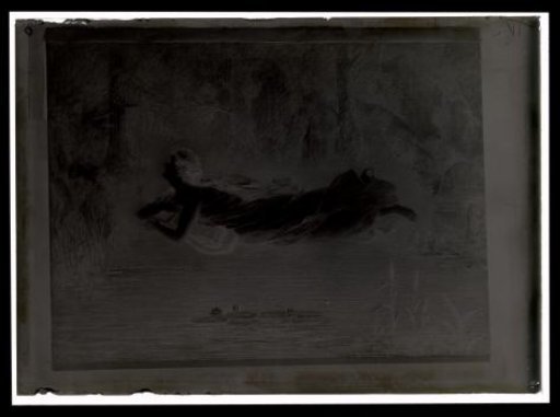 Photographic reproduction of a painting of a reclining woman