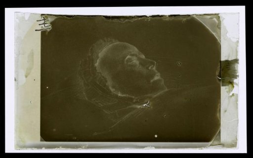 Photographic reproduction of a drawn portrait of an unknown woman, probably on her deathbed