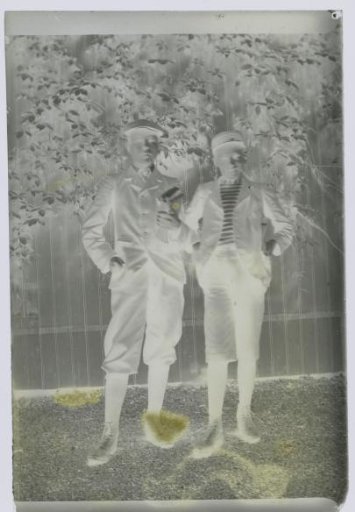 Portrait of Two Unknown Men in a Garden