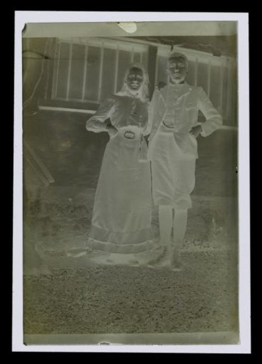 Portrait of an Unknown Man and Woman in a Garden