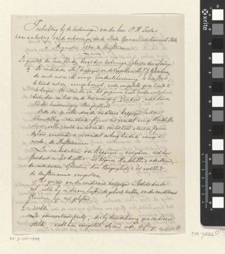 Explanation of the drawings by Mr. P.H. Testas regarding the elections for the States-General and the Provincial States in August 1880 in Amsterdam