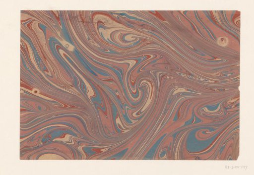 Fantasy or loop marble in blue, red and pink