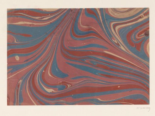 Fantasy or loop marble in blue, red and pink