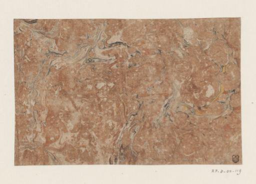 Fantasy or loop marble in brown, black and yellow