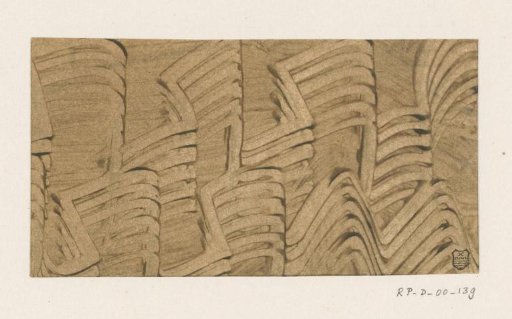 Stiffened paper in olive green with embossed ribbed motif
