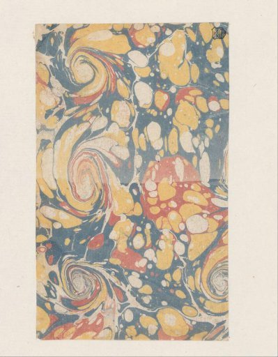 Spiral marble in blue, red and yellow