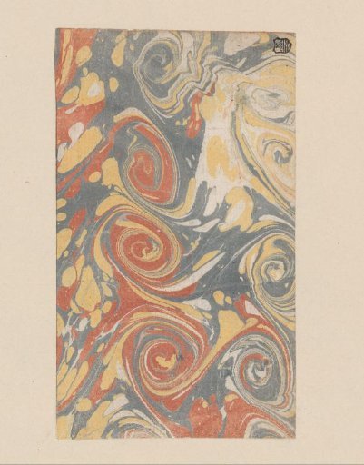 Spiral marble in blue, red and yellow