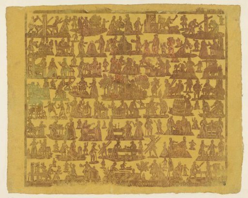 Print with professions in eight rows