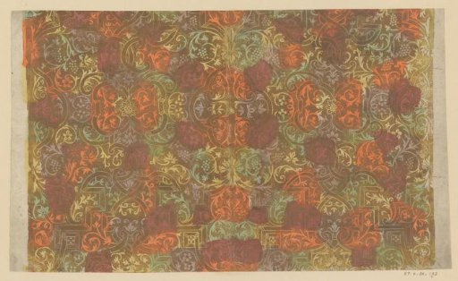 Sheet with Louis XIV ornament, bandwork, tendrils with fruit