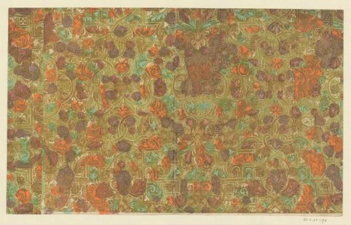 Sheet with Louis XIV ornament, bandwork, tendrils with fruit