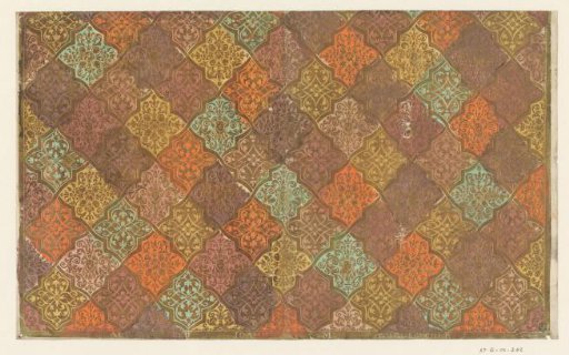 Sheet with tile pattern, four-leaf-shaped