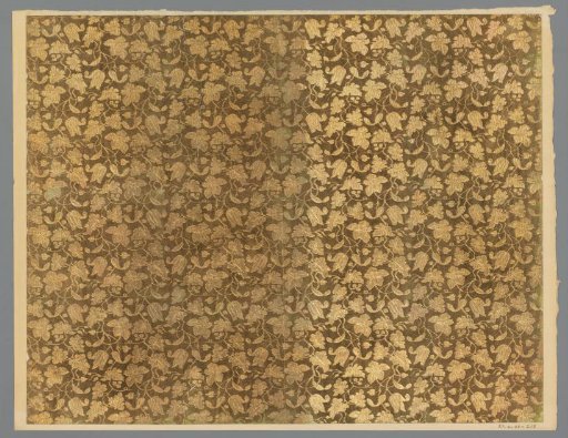 Sheet with pattern of leaves and flowers