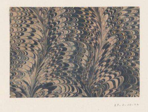 Wave comb marble in blue, yellow and pink