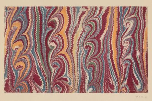 Spiral comb marble in red, yellow, green and blue