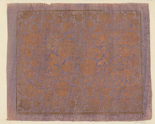 Sheet with scrolls with flowers