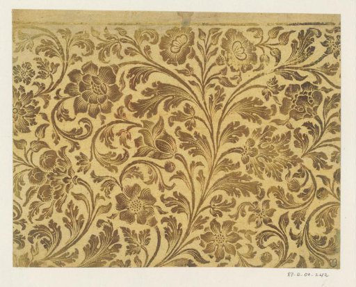 Sheet with stylized flowers and leaves