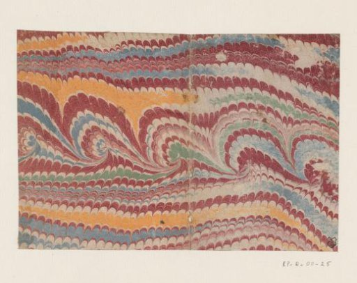 Spiral comb marble in red, yellow, green and blue