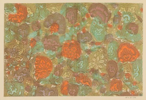 Sheet with flowers and berries with stippled background