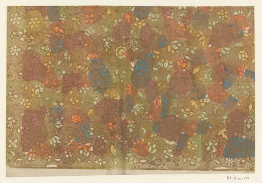 Sheet with flowers and leaves with stippled background