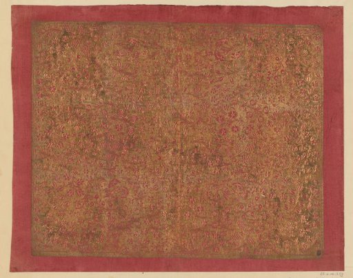 Sheet with scrolls of fruits and flowers