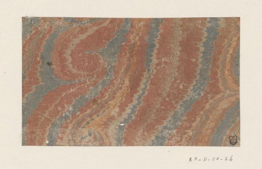 Spiral comb marble in red, yellow and blue