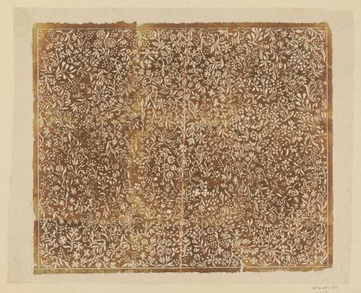 Sheet with scrolls of flowers and fruits