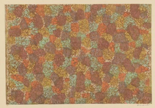 Sheet with scrolls of flowers and fruits