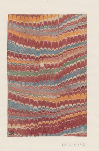 Comb marble in red, yellow, blue and green