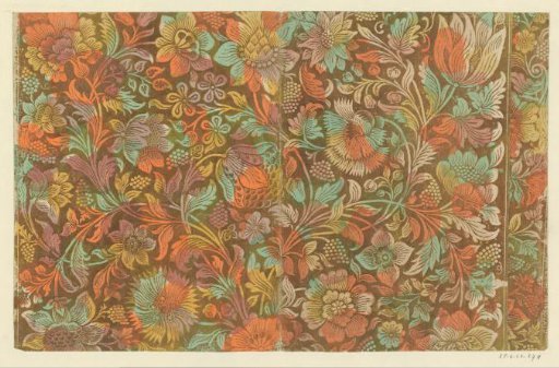 Sheet with flowers and fruits