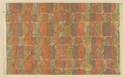 Sheet with scrollwork pattern with flowers
