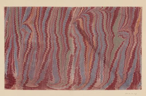 Spiral comb marble in red, yellow, blue and green