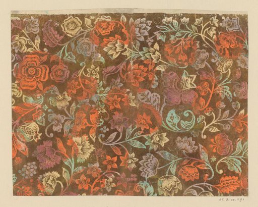 Sheet with flowers and fruits