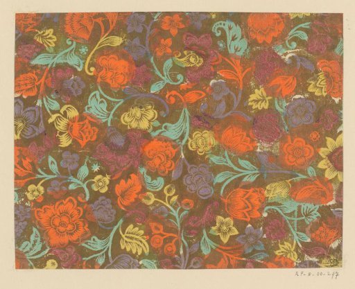 Sheet with flowers and fruits