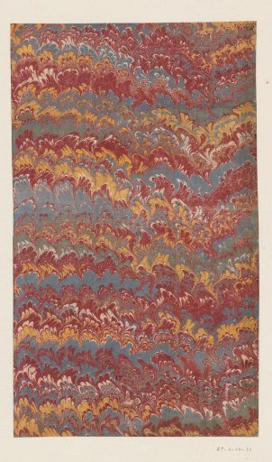 Wavy double comb marble in blue, red, yellow and green