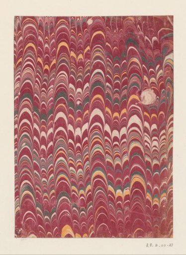 Comb marble, broad- and fine-combed in red, yellow and green