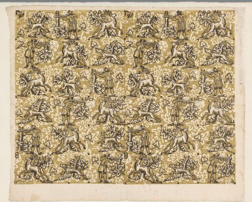 Sheet with hunting scenes